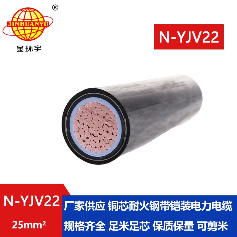 金環(huán)宇電線(xiàn)電纜 銅芯 低壓耐火電纜N-YJV22-25電力