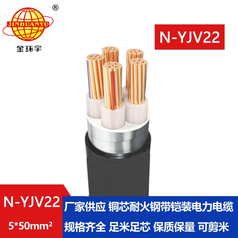 金環(huán)宇電線電纜 N-YJV22-5X50平方 鎧裝直埋電纜  耐火電力電纜